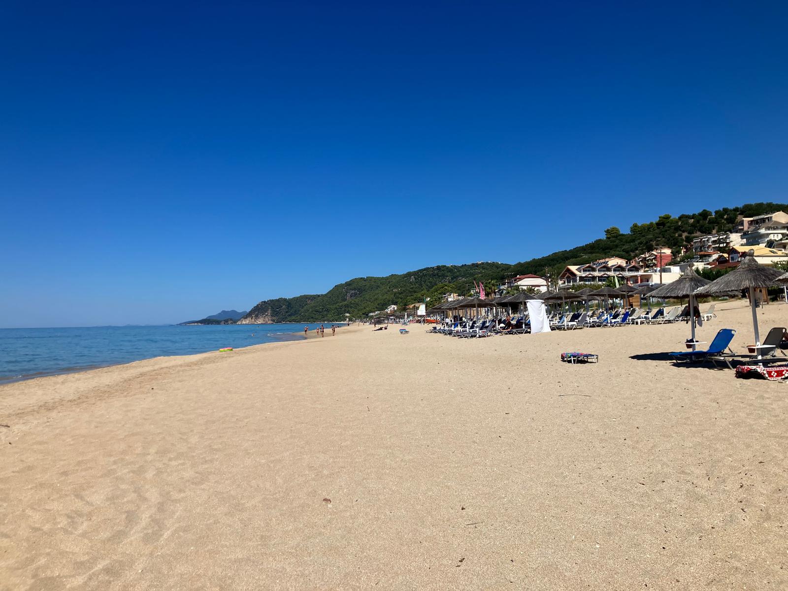 Valtos beach, with the castle on the headland behind it.